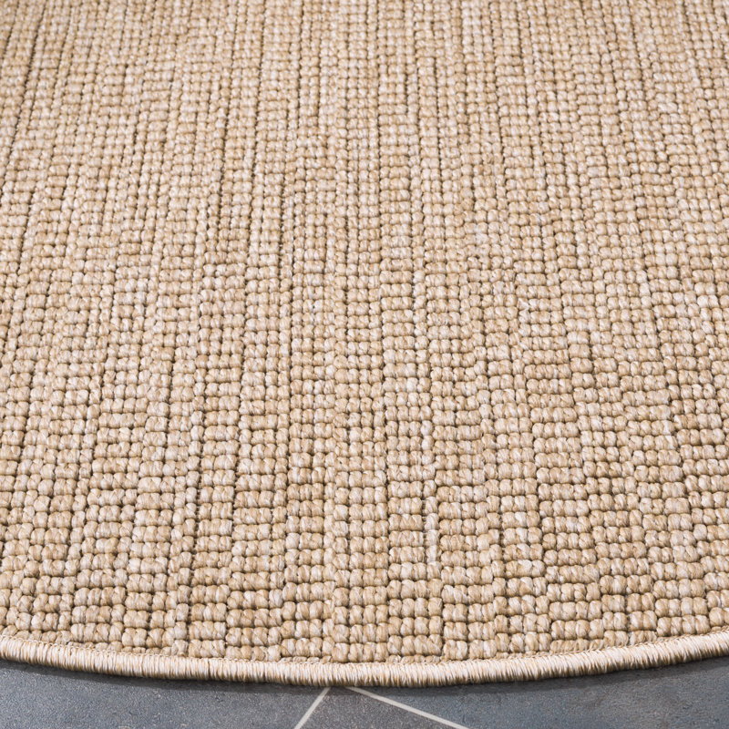 Zenn All-Weather Performance Solid Color Indoor/Outdoor Area Rug, Round 6'7"