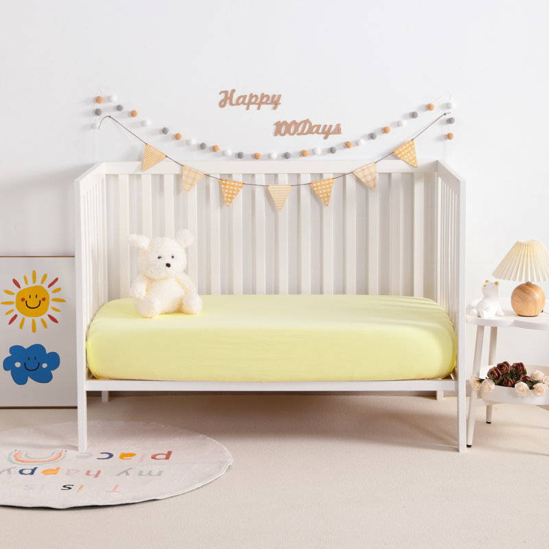 Ensemble de 2 draps-housse pour lit de bébé en mousseline de coton, housse de matelas pour tout-petit ultra doux et respirant