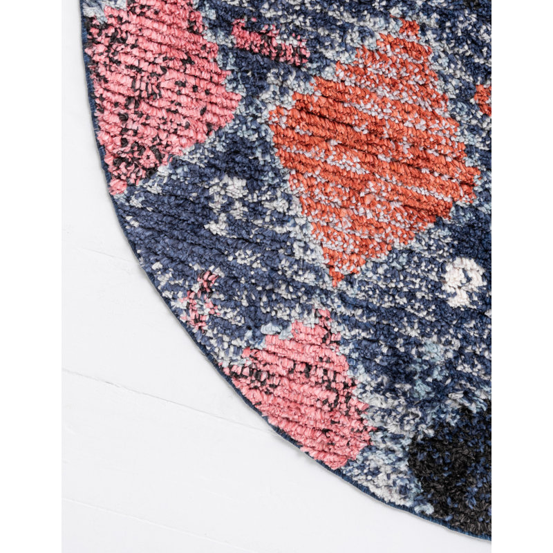 Geometric Indoor Rug, Round 4'1"