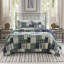 Ensemble de literie réversible en microfibre, motif rustique bleu marine pour la maison