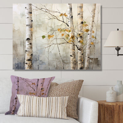 «Beige Silver Birch Tree Beauty I» sur toile