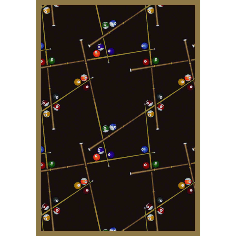 Tapis chocolat touffeté de jeu et de divertissement Gaming and Entertainment, Rectangle 5 pi 4 po x 7 pi 8 po