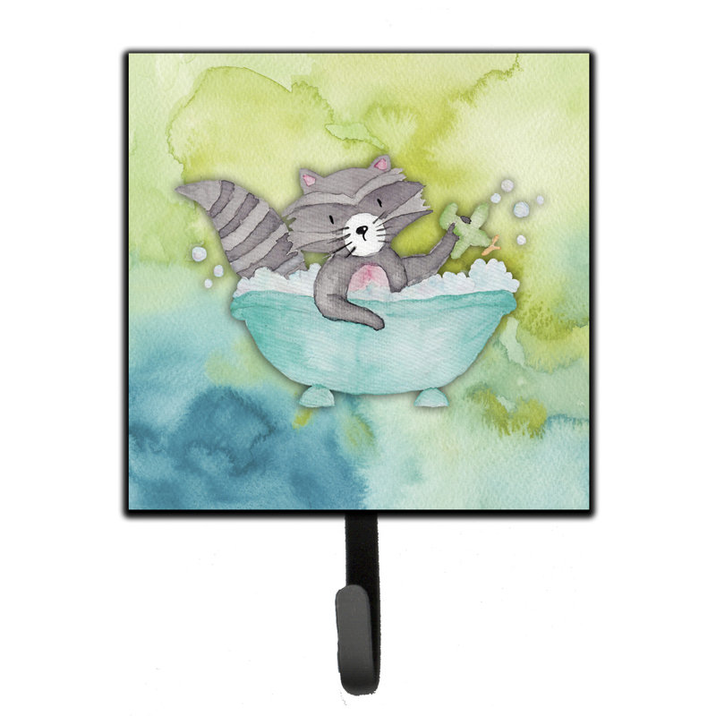 Organisateur de clé murale de bain raton laveur avec crochets clés Ellenor