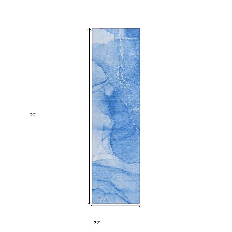 Tapis de couloir d'extérieur intérieur lavable abstrait 8 pi HomeRoots