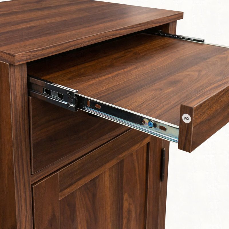 walnut modular wine bar cabinet Buffet Cabinet with Hutch for Dining Room, Brown
