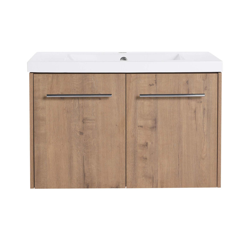 Meuble-lavabo à fermeture en douceur 30 po avec lavabo, pour petite salle de bain
