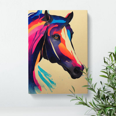Horse Watercolour No.4 - Wrapped Canvas Print