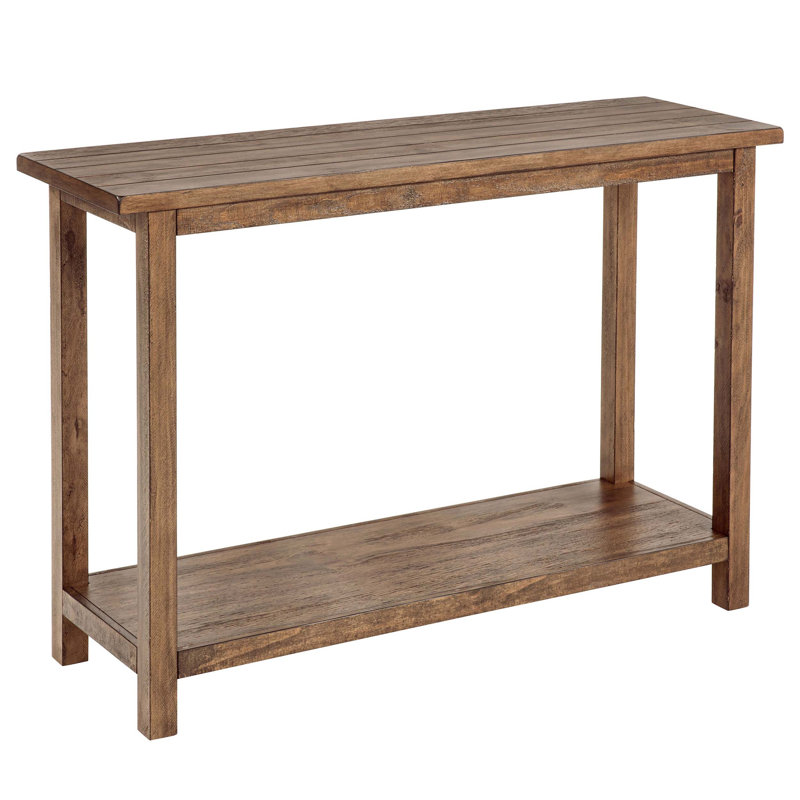 Console de canapé d'entrée en bois brun patiné Castleton