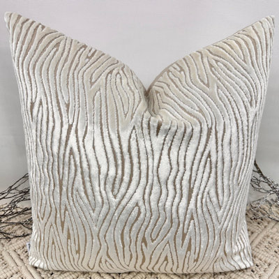 Abstract Cream Square Cushion Cover
