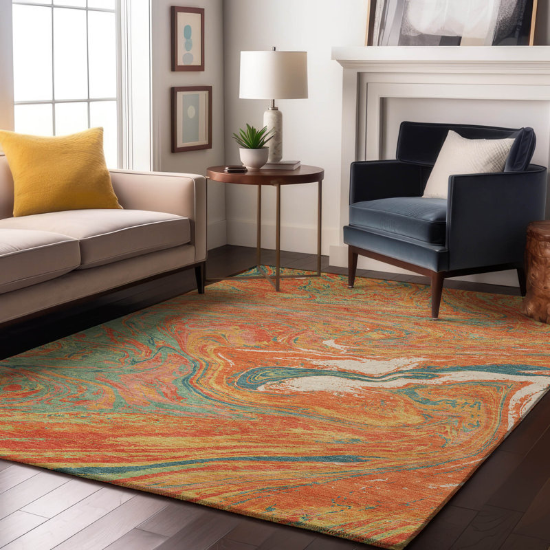 Premium Machine Washable Cossette AMF1061 Abstract Rug, Rectangle 10' x 14'