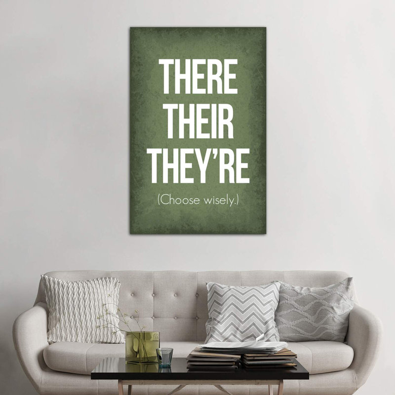 There Their They're - Wrapped Canvas Print, 152.5 cm H x 101.5 cm W