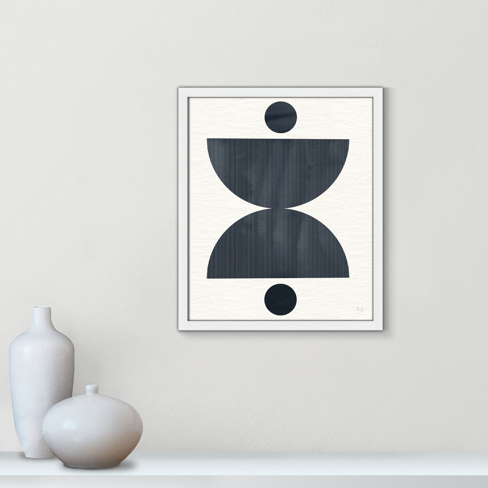Eclipse II Print by Susan Jill, 19" H x 16" W x 0.75" D, Satin White Framed