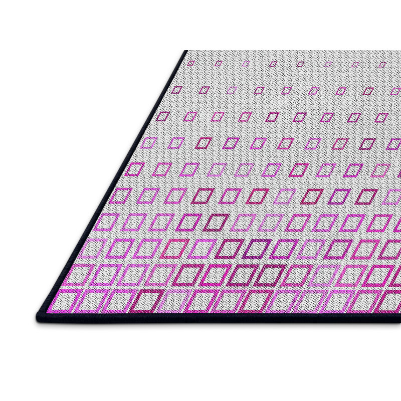 Tapis décoratif géométrique rose Pizarro, Rectangle 7 pi x 10 pi