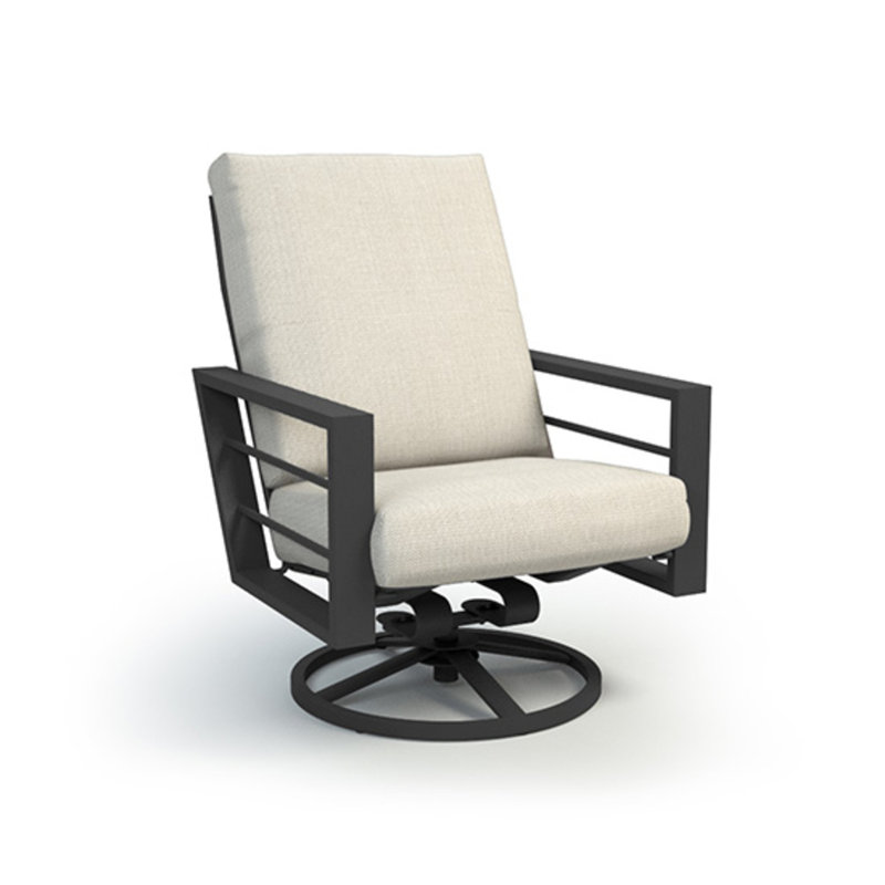Sutton High Back Swivel Rocker Chat Chair With Cushion, Echo Ash, Hickory
