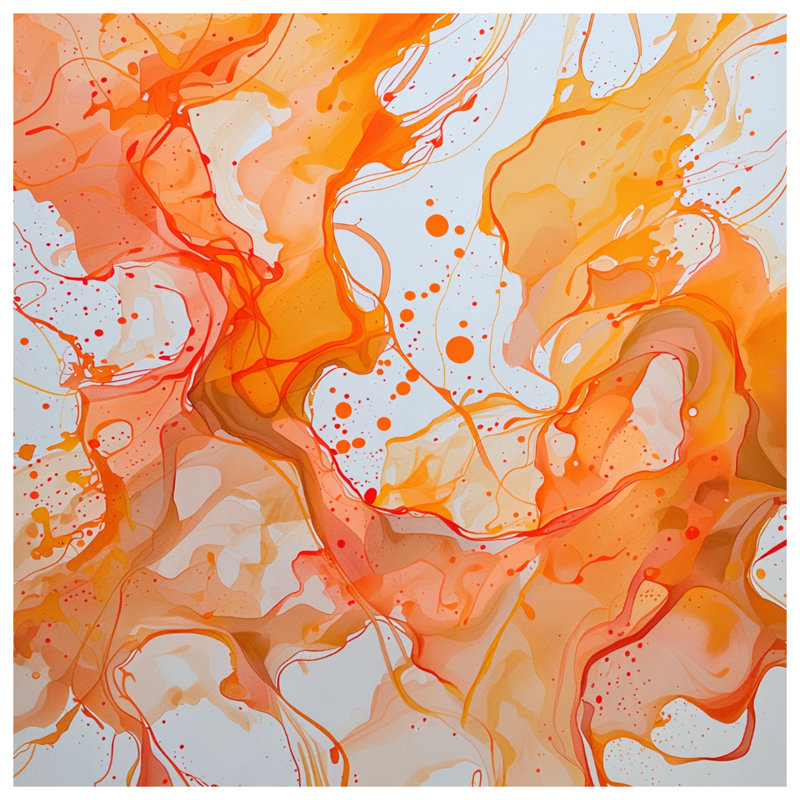 Toile abstraite tourbillon abstrait sur toile tendue - Décoration murale abstraite en plusieurs tailles, 32 x 32 inches
