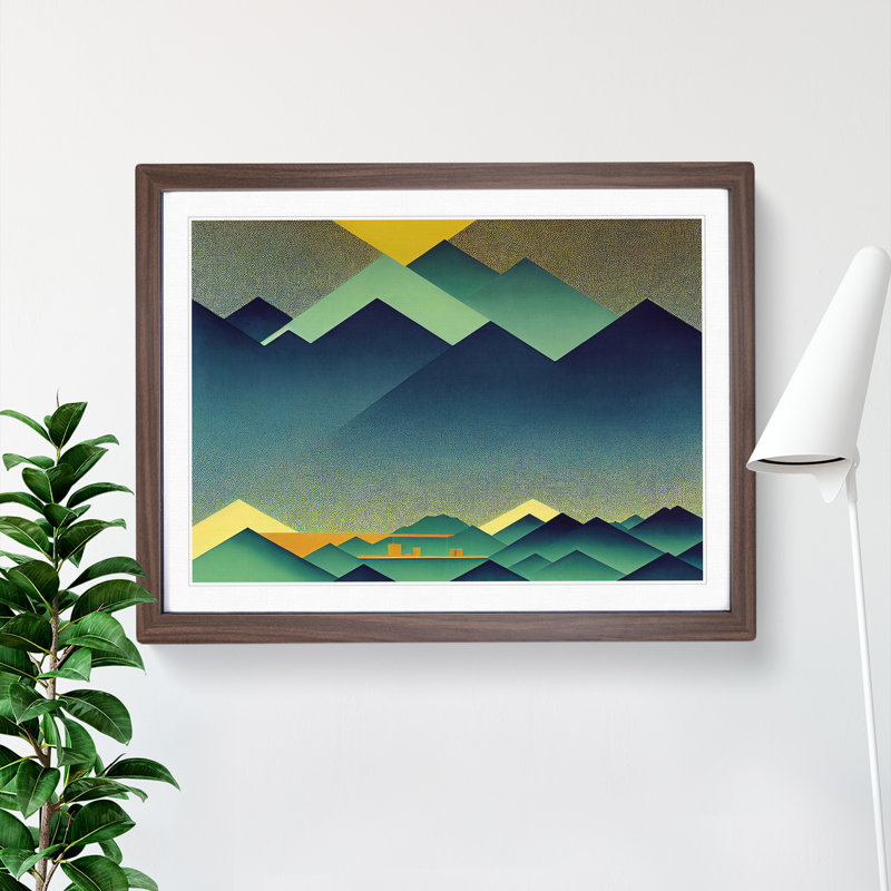 Mountains - Framed Print, 34cm H x 46cm W, Walnut Framed