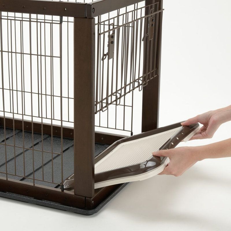 Pet Crate with 2 Doors, Small, Brown/Black