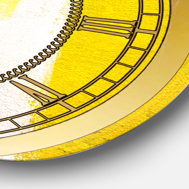 Gris et jaune bleu abstrait I - horloge murale moderne, Grand