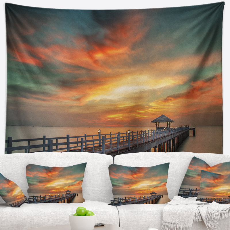 Tapisserie en bois seascape de pilier de bébé ", H 50 po x l 60 po