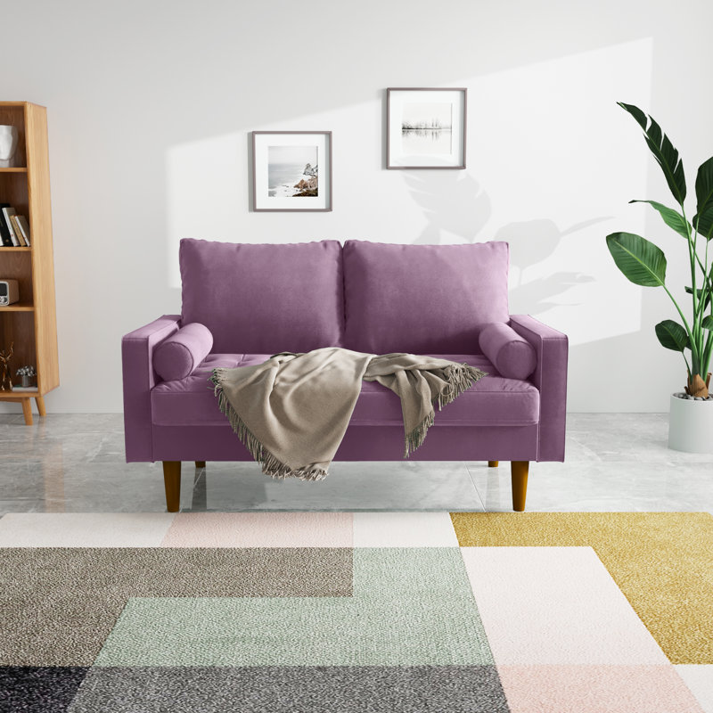 Masterson Loveseat Sofa, 58" Love Seat for Small Spaces,Spring Cushions,Easy Assembly Sofa Couch w/Throw Pillow for Bedroom Living Room