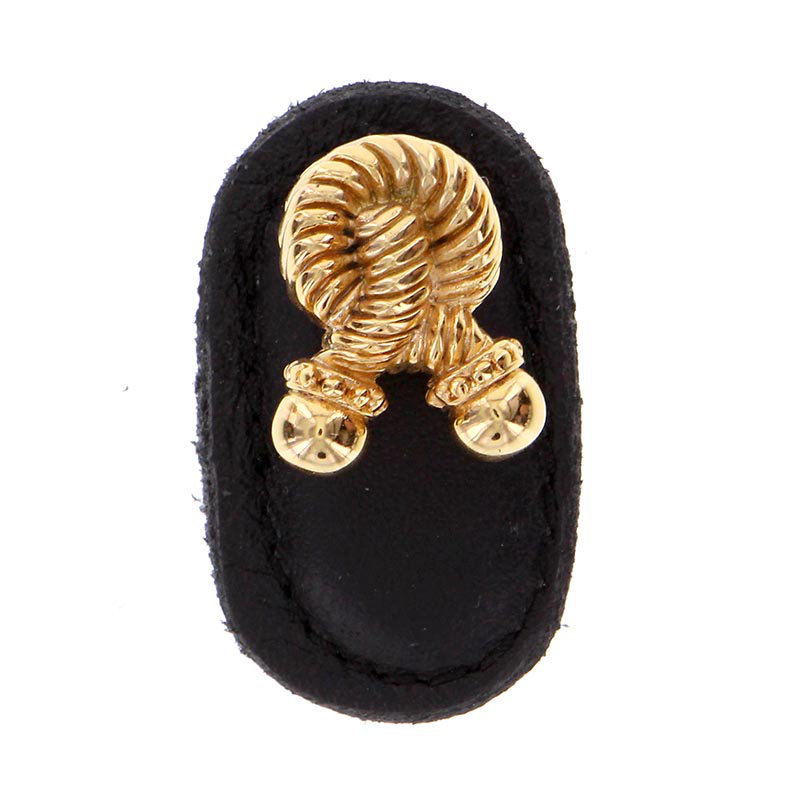Equestre Novelty Knob, Black, Polished Gold