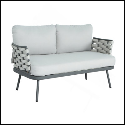 Causeuse et table en acier Mariano, gris