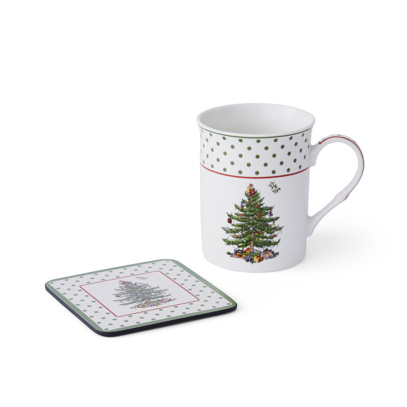 Christmas Tree POLKA DOT MUG AND TIN SET