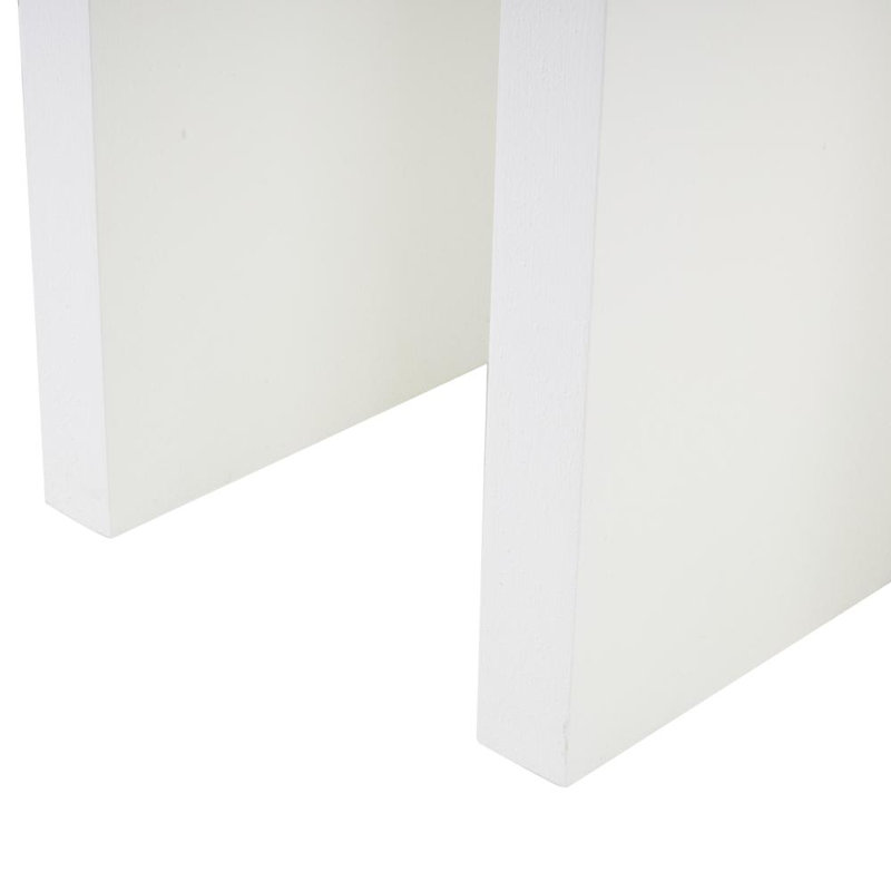 White Wooden Art Deco Arched Cutout Living Room Console Table, 47" x 16" x 32"
