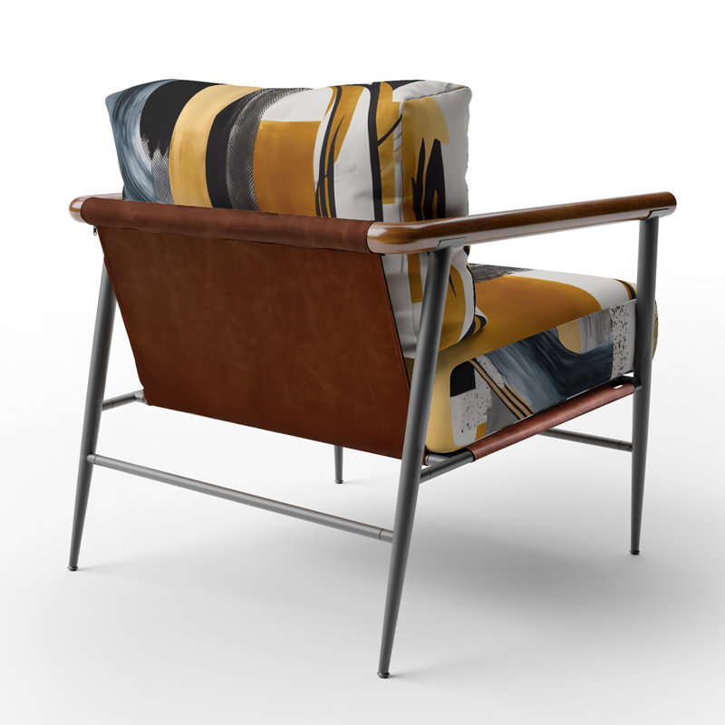 Chaise d'appoint rembourrée Glam Gold And Black Expression II, Noir