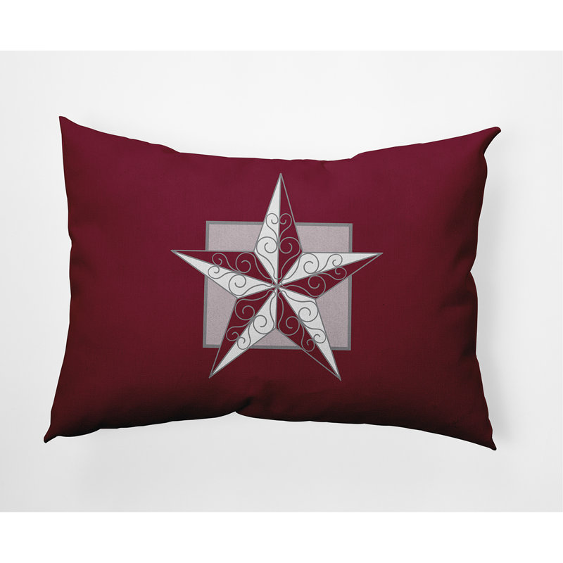 Outdoor Reversible Throw Pillow, Red