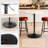 23.5" Bistro Pub Table Adjustable Height Round Cocktail Bar Table with Wood Tabletop and Metal Base-761036010