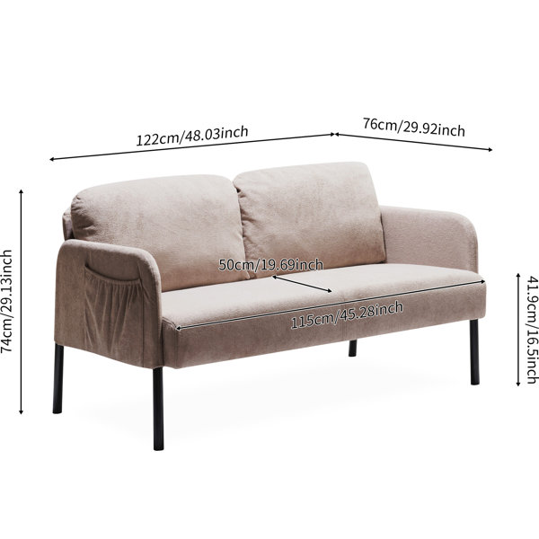Ebern Designs Modern Brown 2 Couch - Upholstery For Small Bedrooms With ...