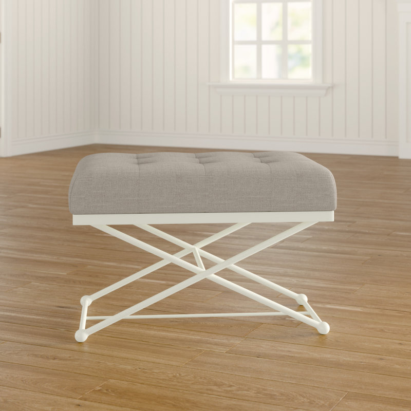 Trevett Cocktail Ottoman, Light Grey/Cream