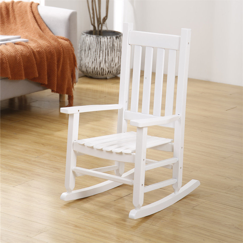 Jareena Child's Porch Rocker Rocking Chair Ages 6-10, White