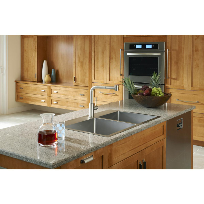 Harmony Pull Out Single Handle Kitchen Faucet, Brushed Nickel