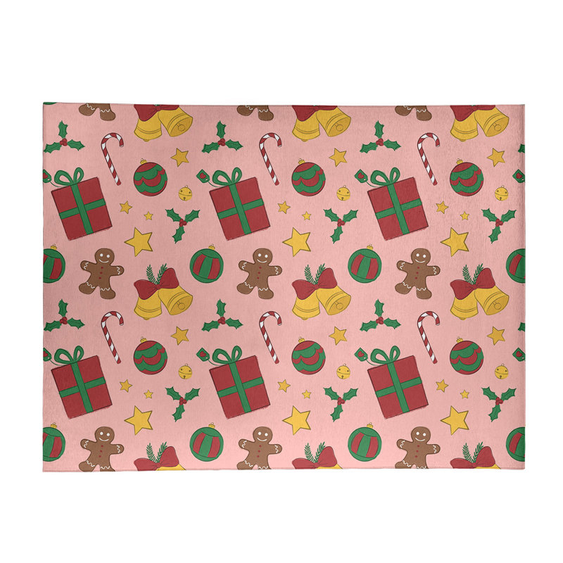 Tapis rouge/vert/jaune fait main, Rectangle 9 pi x 12 pi