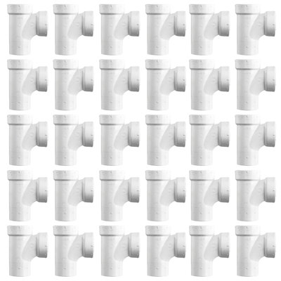 3 in. PVC DWV Drain Waste Vent Sanitary Tee Street, S x H x H White PVC Drain, Waste & Vent Fitting, (30 Pack)