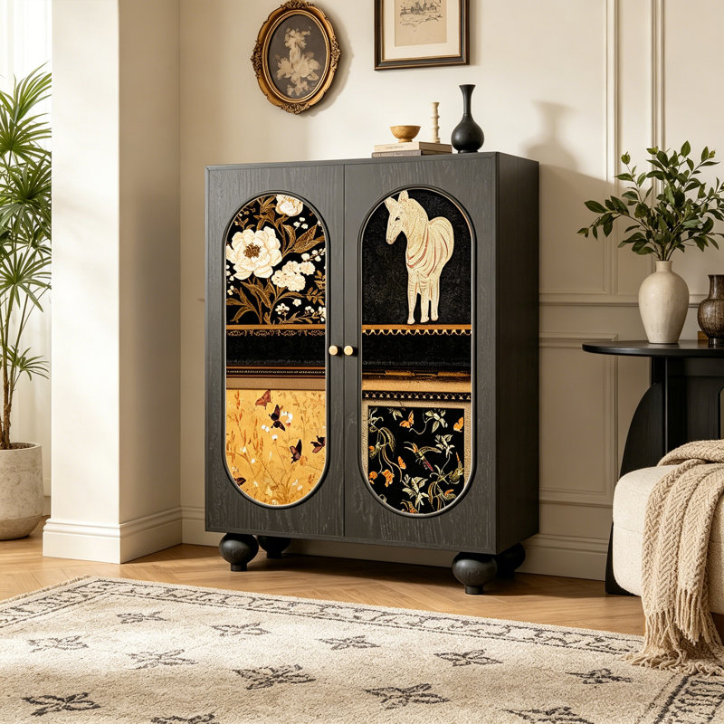 French Style Solid Wood Storage Cabinet