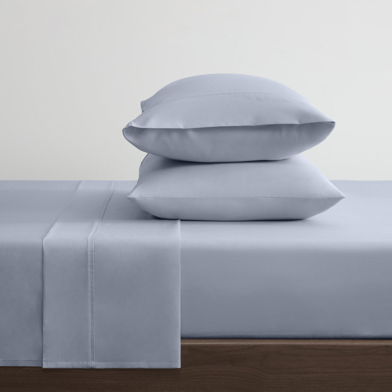 Martex Restore Solid - Soft, Breathable, Cotton Blend, Temperature Regulating, Blue, Full Sheet Set with 2 Pillowcases