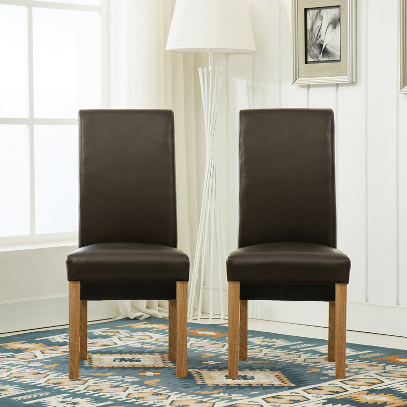 Newry Upholstered Dining Chairs Set of 4, Brown