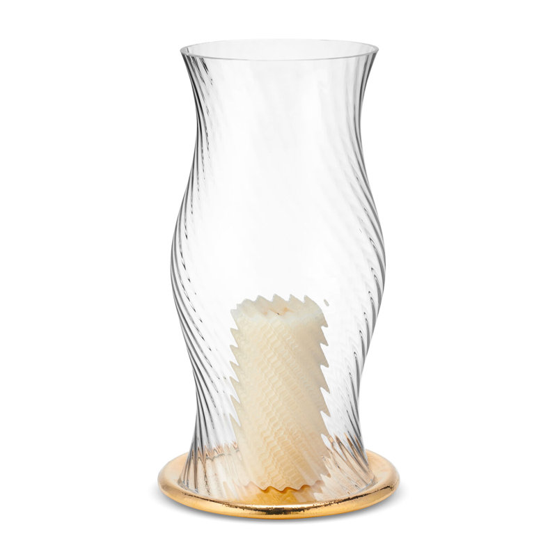 Milla Hurricane Candle Holder, Gold, 14.6" H x 8.8" W x 8.8" D