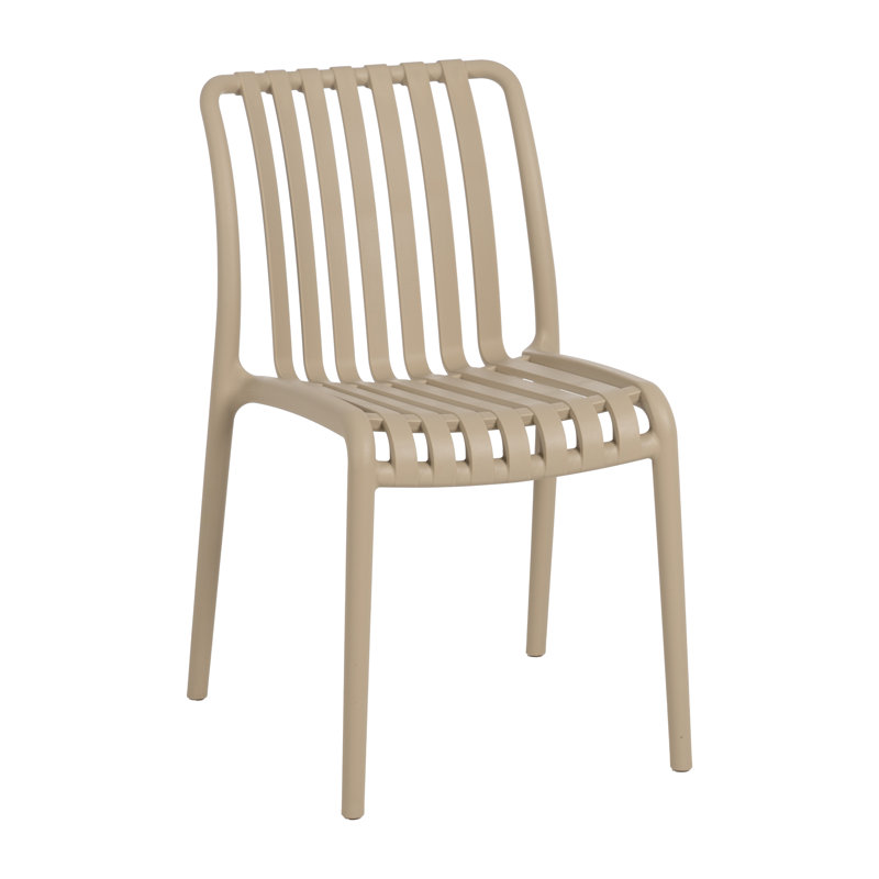 OUTDOOR Stacking Patio Dining Side Chair, Beige