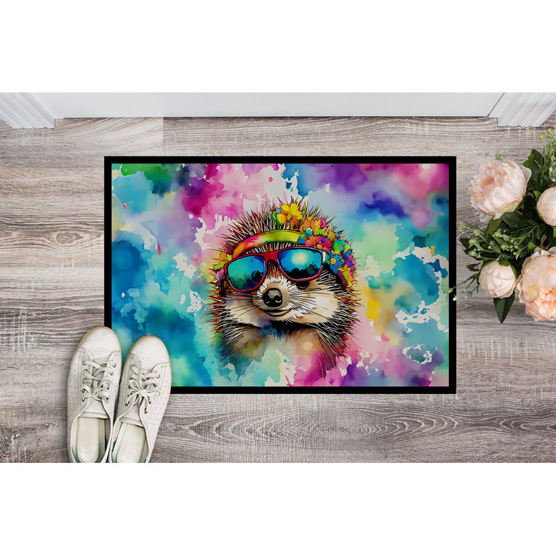 Tapis de porte intérieur et extérieur antidérapant Thailen Hedgehog, L 18 po x L 27 po