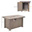 Foyer de table 42 po au propane, foyer au gaz à effet de serre en osier à effet auto-adhésif de 50 000 BTU avec plateau en céramique, base en acier, couvercle, pierres de lave et couvercle, certification CSA, gris