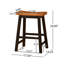 Ensemble de 2 tabourets de comptoir en bois - finition noyer de 24 po, fabrication en bois robuste