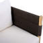 Chaises club d'extérieur en acacia (ensemble de 2) avec corde noire à motif de losanges, finition teck clair
