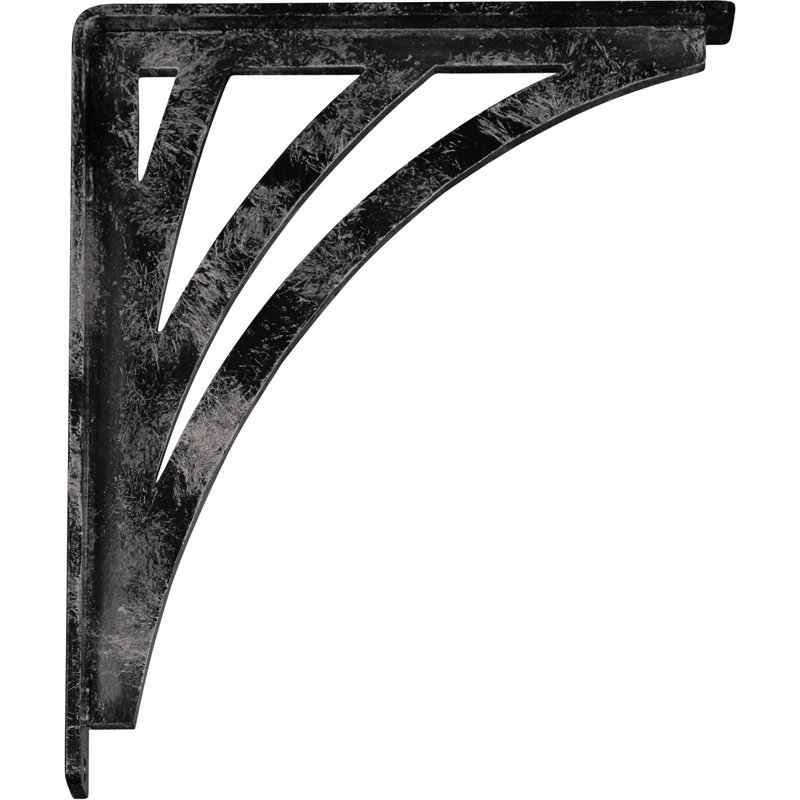 Support en fer forgé Nevio, Argenté antique chaleureux, H 12 po x l 1,5 po x P 10 po