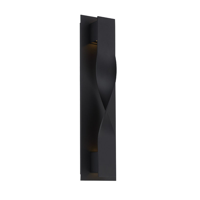 Plafonnier encastré d'extérieur câblé 2 lumières H 20 po Twist Bronze, Noir