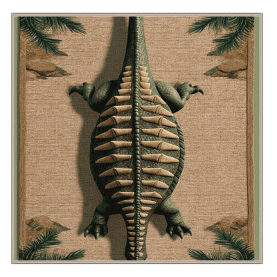 Machine Washable Dinosaurs Beige Area Rug