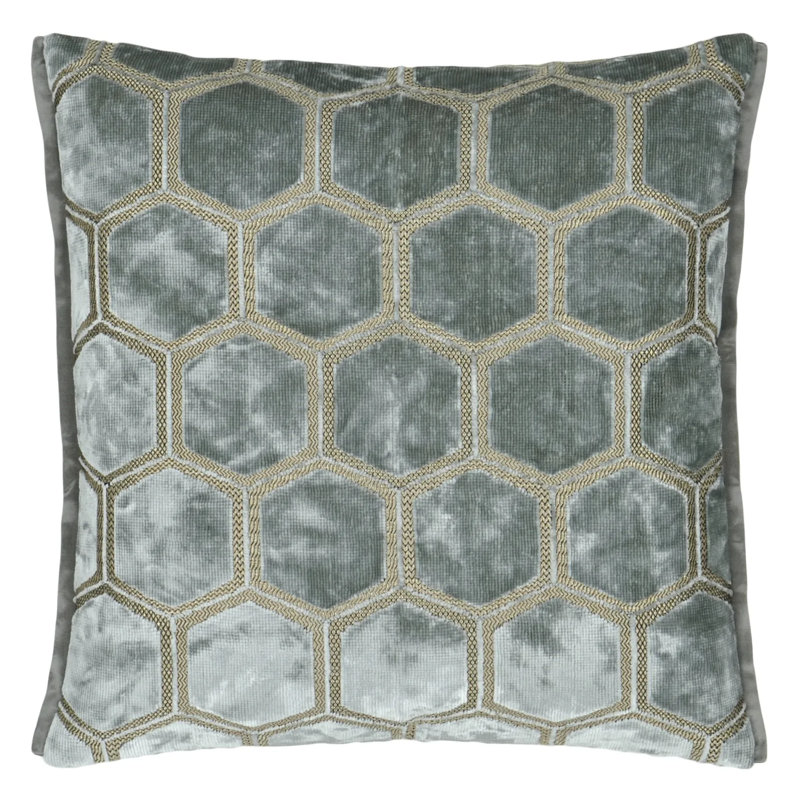 Manipur Velvet Decorative Pillow, 17"H x 17"W, Dove